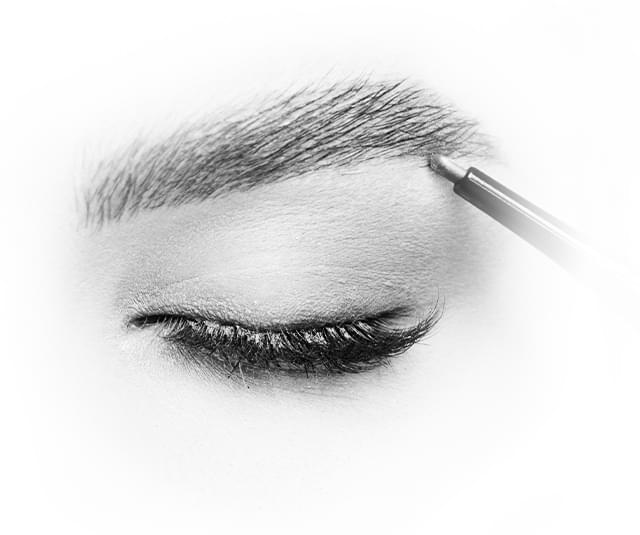 Eyebrow Pencil below an eyebrow