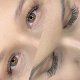 A woman's eyes before and after eyelash extensions, showcasing the transformation with classy DIY lashes.